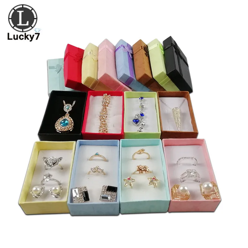 Top Trends: 12pcs / Lot Assorted Colors Jewelry Sets Display Box For Necklace Earrings Ring 5*8*2.5cm Packaging Jewelry Organizer Shoppable Styles