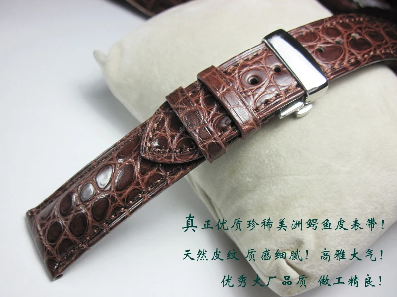 Top Trends: High-end Crocodile Alligator Leather Watch Band Strap For Luxury Watches 19 20mm 21mm 22mm Handmade Butterfly Buckle Wristband Shoppable Styles - Image 5