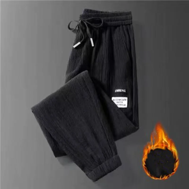 Top Trends: Fashion Patch Printing Letter Pockets Men's Casual Pants Classic Waist Drawstring Thickening Street Casual All-match Trousers Shoppable Styles - Image 3