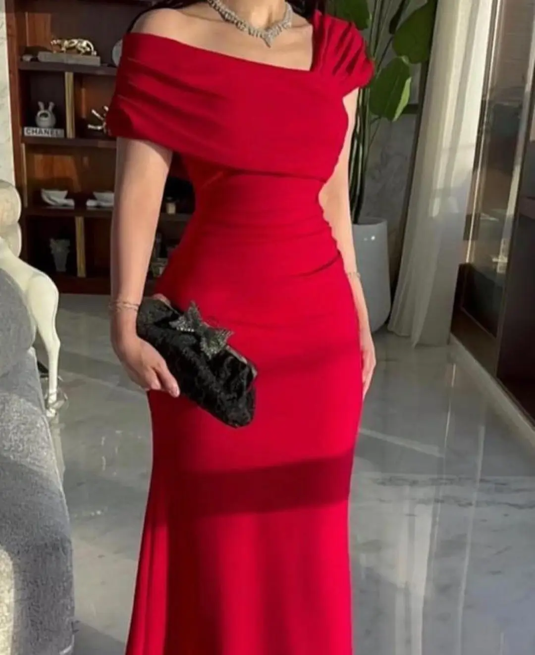 Top Trends: Red Elegant Evening Dresses Mermaid Off The Shoulder Prom Dresses Sleeveless Pleated Floor Length Formal Party Dress Shoppable Styles