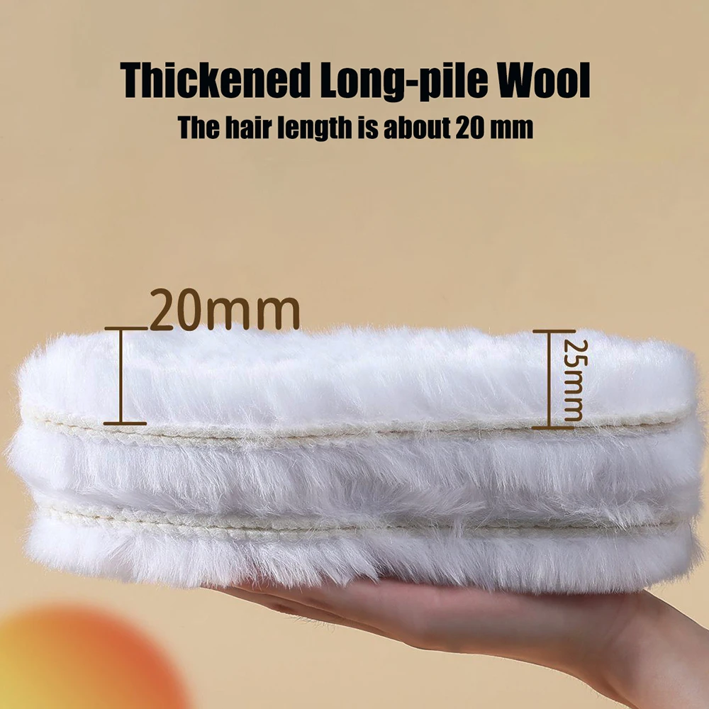 Top Trends: Natural Sheepskin Wool Insoles For Men Women Shoes Sole Thicken Fleece Cashmere Thermal Insoles Winter Warm Snow Boots Shoe Pad Shoppable Styles - Image 4