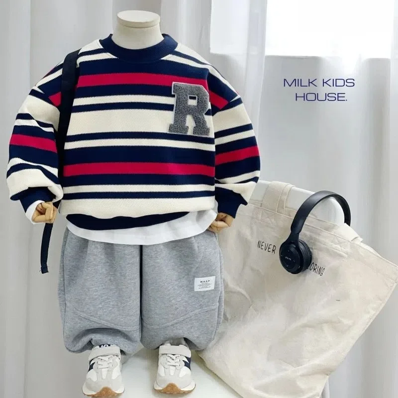 Top Trends: Children Clothes Hoodie Long Sleeve Stripe Kids Clothes Fall And Winter O-Neck Baby Clothes Shoppable Styles