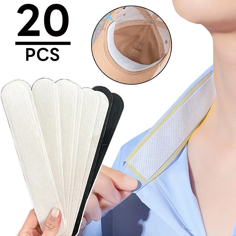 Top Trends: 20Pcs Hat Sweat Absorber Stickers Summer Cap Liner Bands Sweatband Visor Hat Size Reducer Adhesive Sweat Absorbing Strips Pads Shoppable Styles