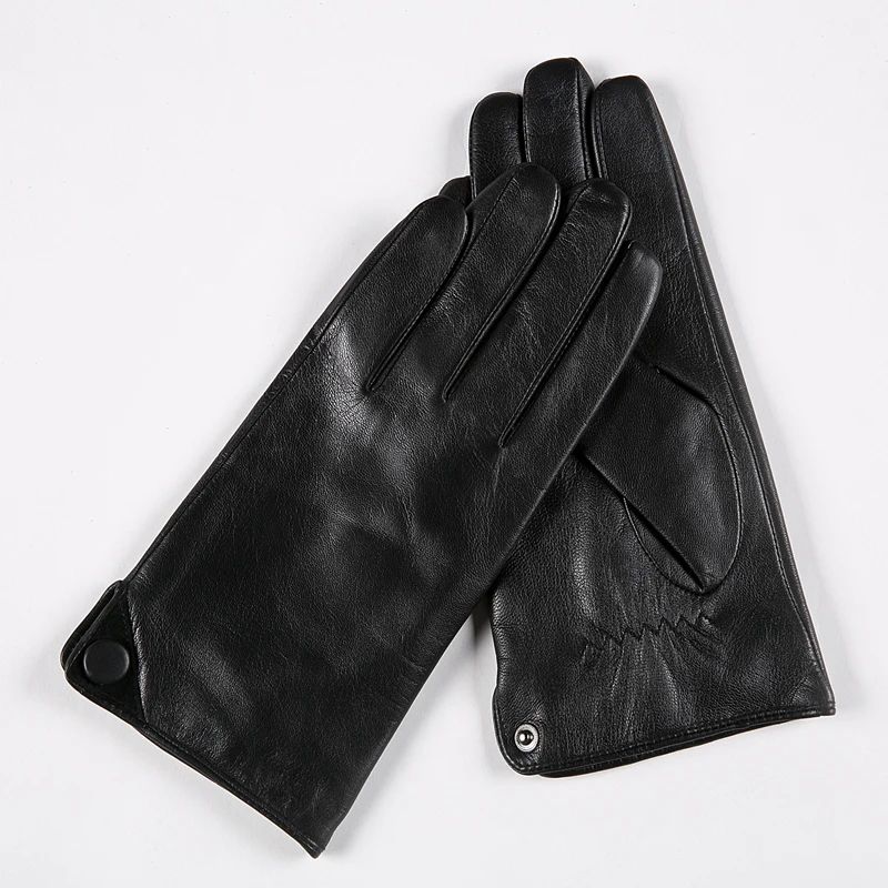 Top Trends: GOURS Winter Real Leather Gloves Men Brown Genuine Goatskin Gloves Fashion Button Soft Warm Driving Mittens New Arrival GSM007 Shoppable Styles - Image 4