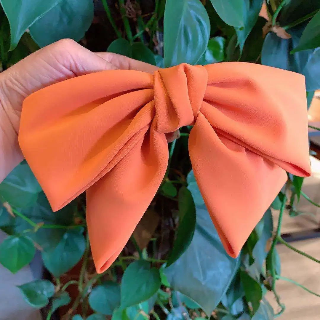 Top Trends: Candy Bow Spring Clip Hair Clip Satin Solid Barrette Bow Hairpin Temperament Girl Top Clip Female Elegant Drape Hair Accessoreis Shoppable Styles - Image 5