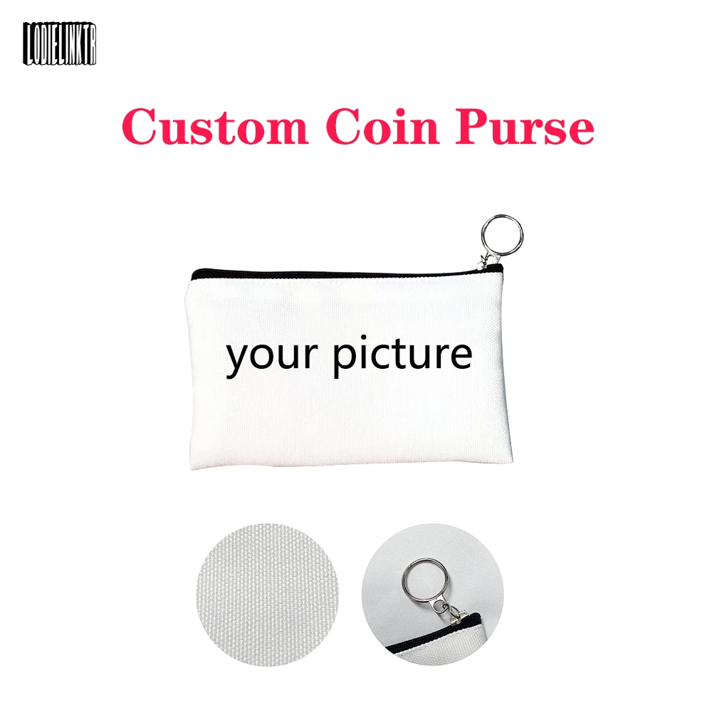 Top Trends: Custom Coin Purse Personalized Fun Custom Logo Profile Scenery Animal Wallet Canvas Portable Clutch Key Lipstick Cosmetic Bag Shoppable Styles