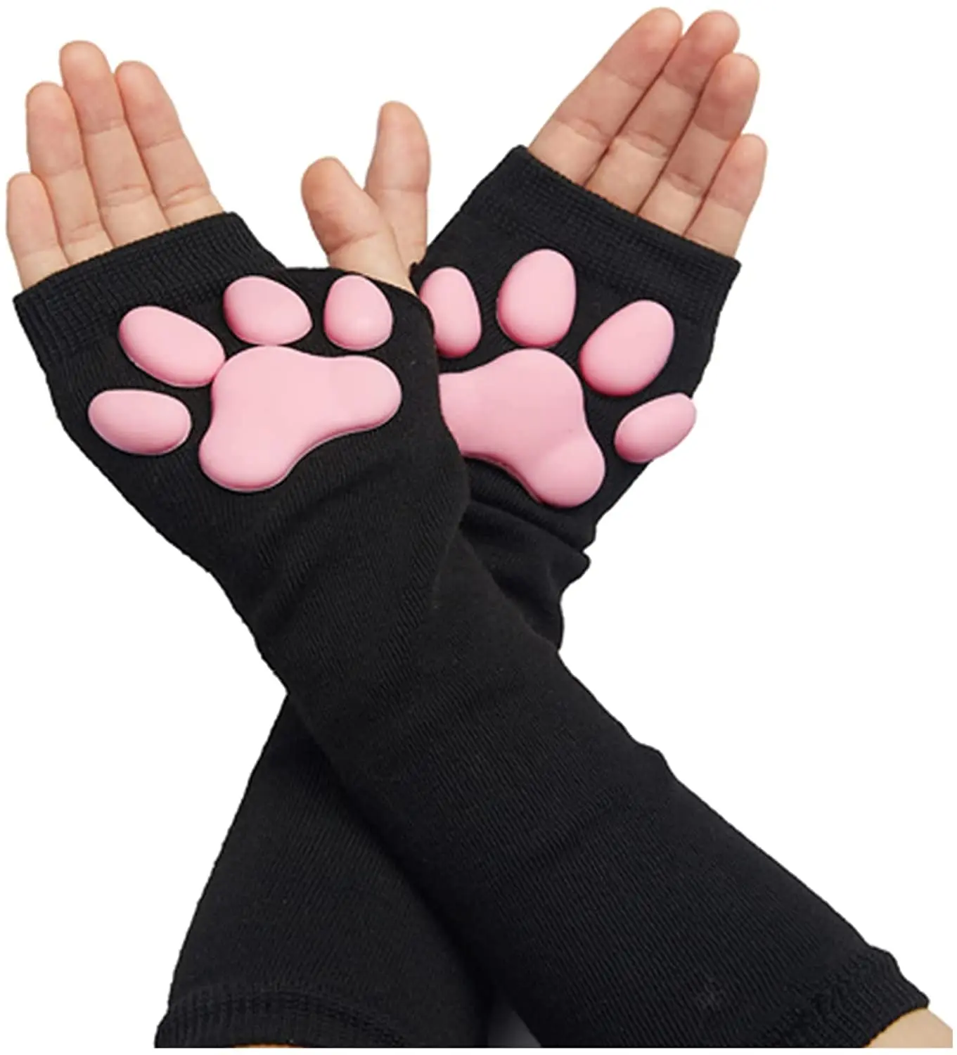 Top Trends: UV Sun Protection Stretchy Cute Cat Claw 3D Toes Beans Fingerless Sleeves Tattoo Cover Up Outdoor Sports Arm Sleeves Warm Gloves Shoppable Styles