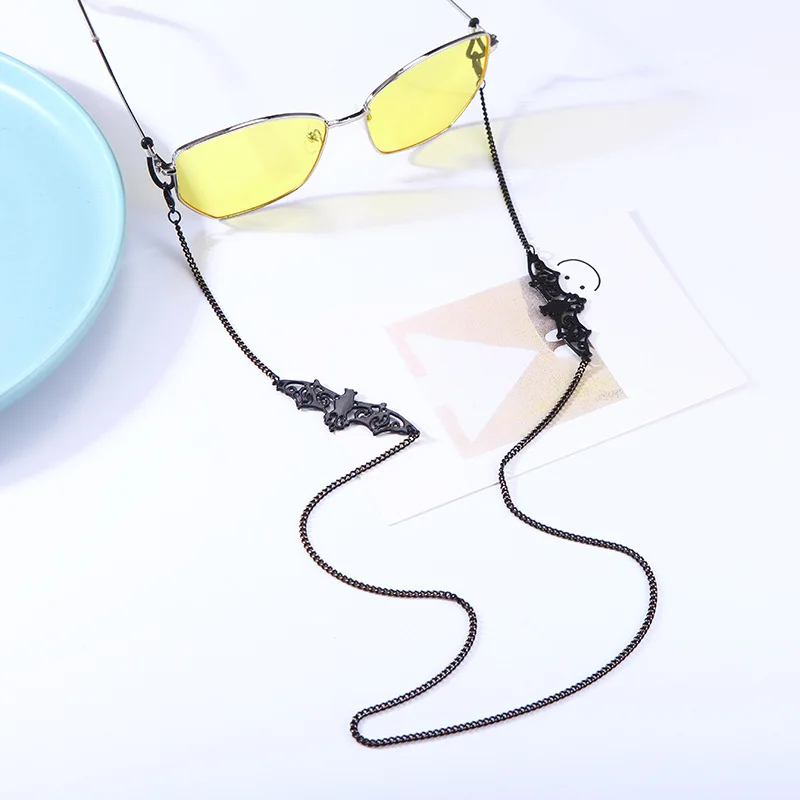 Top Trends: Vintage Black Bat Glasses Chain Unisex Sunglass Lanyard Holder Metal Cord Reading Glasses Strap Mask Chain Hang On Neck Jewelry Shoppable Styles