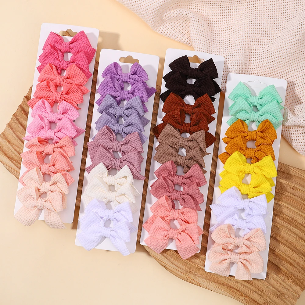 Top Trends: 10PCS / SET Grosgrain Ribbon MiNi Hair Bows With Clip For Girls Hairpins Boutique Barrettes Headwear Cute Kids Hair Accessories Shoppable Styles