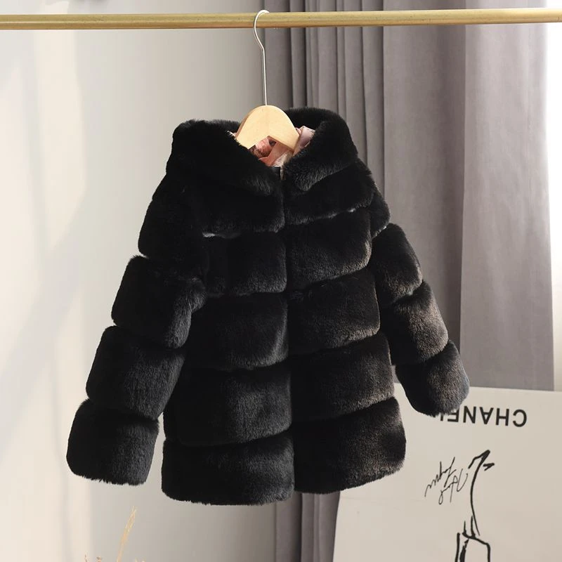 Top Trends: Kids Clothes Girls Fur Coats Winter Solid Faux Rabbit Fur Hooded Jacket For Babies Fashion Boy Thicken Warm Children's Clothing Shoppable Styles