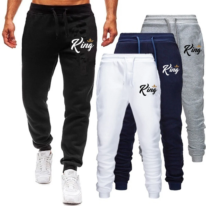 Top Trends: 2022 Men Sweatpant Spring KING Print Series Drawstring All-match Sports Pants Casual Simple Loose Sports Jogging Pants Shoppable Styles