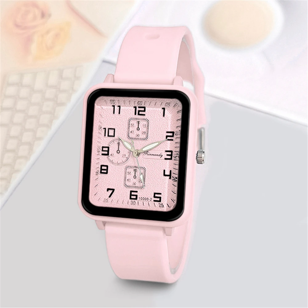 Top Trends: Ladies 2023 New Fashion Brand Watches Sports Square Women Quartz Watch Safety Blue Silicone Strap Dress Gift Clock Wristwatches Shoppable Styles - Image 3