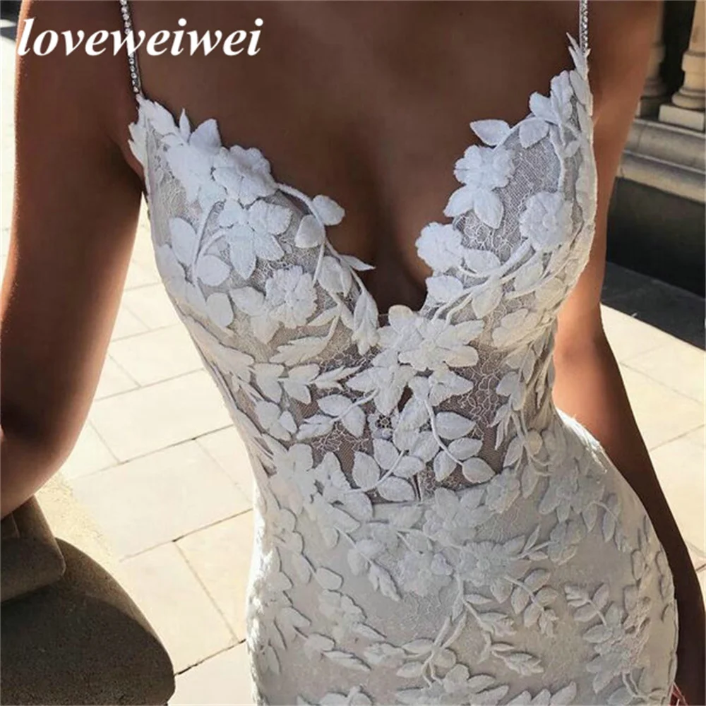 Top Trends: Boho Wedding Dresses Mermaid Bridal Dress 2022 Spaghetti Straps Backless Lace Appliques Beach Bride Gowns Vestido De Noiva Shoppable Styles - Image 3