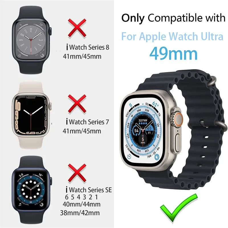 Top Trends: Tempered Glass+ case For Apple Watch Ultra 49mm Strap Smartwatch PC Bumper+ Screen Protector Cover Correa Apple Watch Accessories Shoppable Styles - Image 2