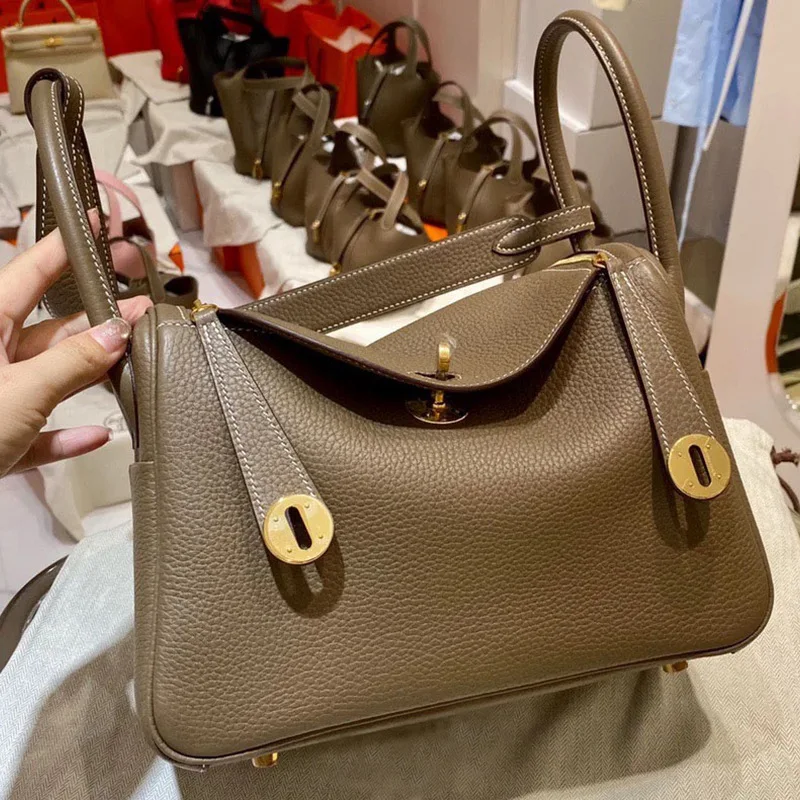 Top Trends: MKCCCKA New Women's Bag Top Leather Lindi Bag Gold Buckle Doctor's Bag One Shoulder Portable Women's Medicine Bag Lady Cross Bag Shoppable Styles