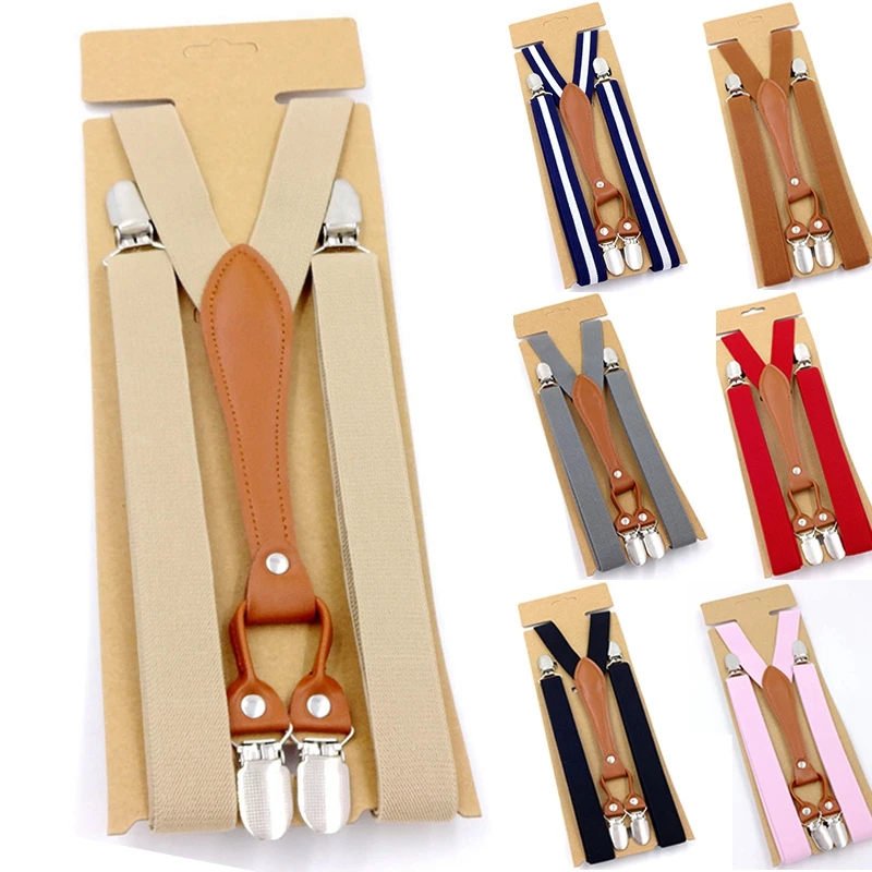 Top Trends: New Fashion Suspenders Men Women Adult Leather Trimmed End Y Back Adjustable Elastic Trouser Braces Strap Belt Wedding Party Shoppable Styles