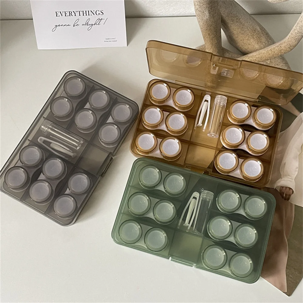 Top Trends: 6 Pair Contact Lens Case Contact Lens Storage Box Portable Travel Contact Lenses Case Soak Container Lenses Box For Beauty Pupil Shoppable Styles