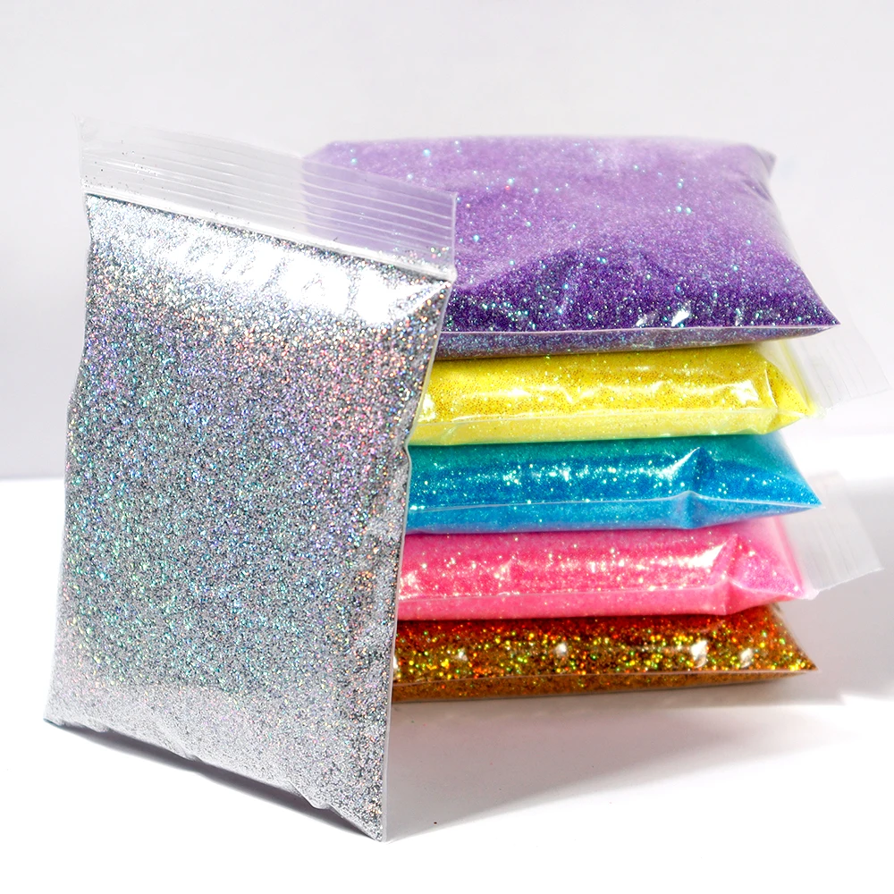 Top Trends: 50g / bag Iridescent Nail Glitter Powder Holographic Ultra Fine Gold Silver Glitter Super Shining Paillette Pigment Dust For Nails Shoppable Styles