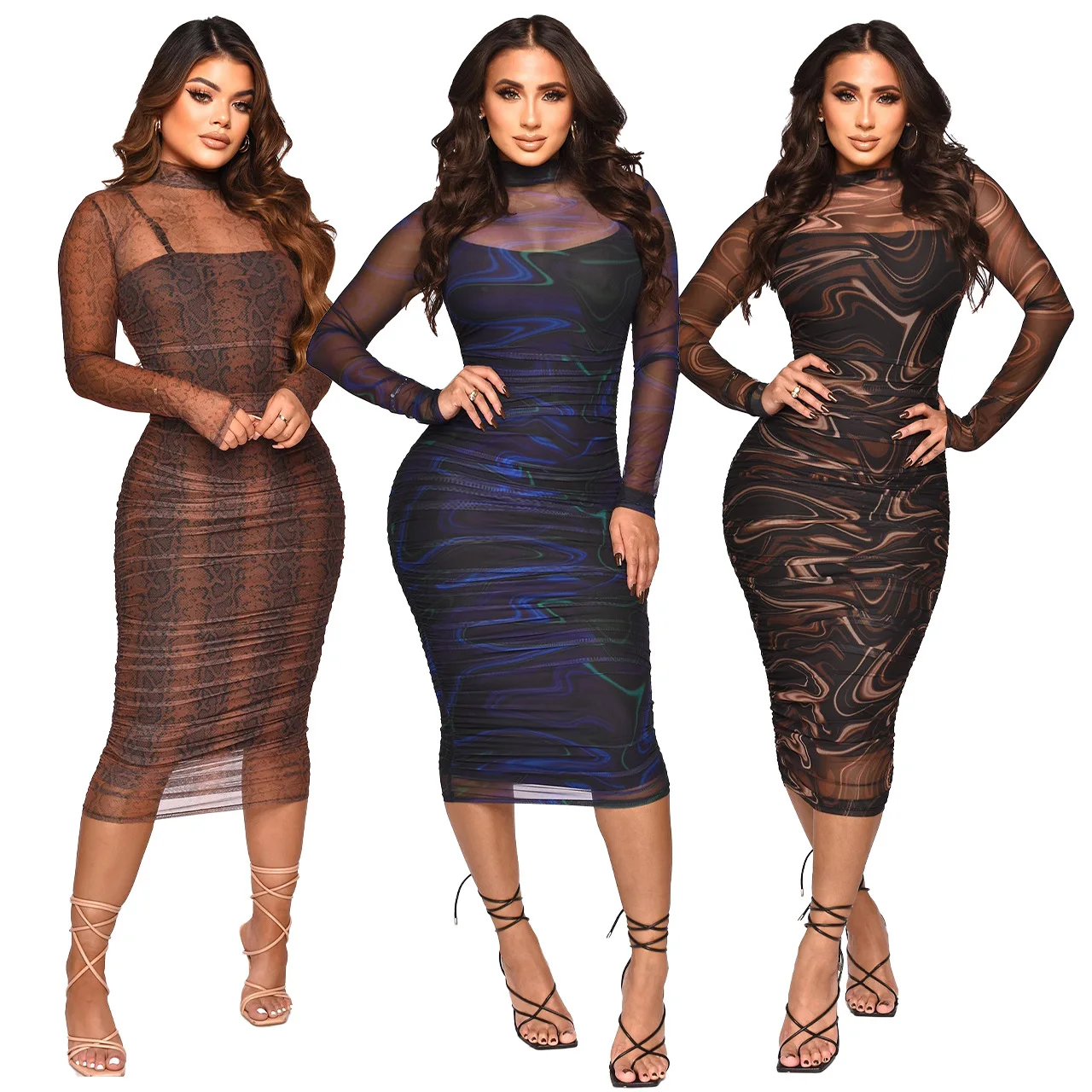 Top Trends: Women's Dresses Evening Vintage Elegant Casual Luxury Party Gala Plus Size Mesh Two-piece Dance Gala Graduation Party Dresses Shoppable Styles