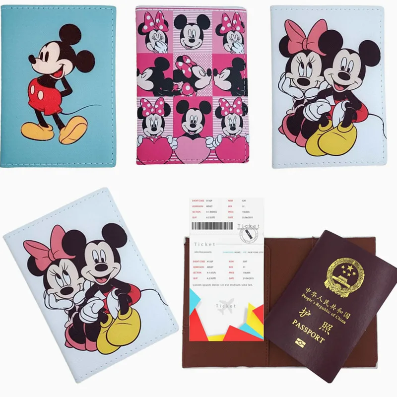 Top Trends: Disney Cartoon Passport Cover Mickey Mouse Minnie Anime Print Travel Waterproof Passport Holder Women Business Card Holder Shoppable Styles