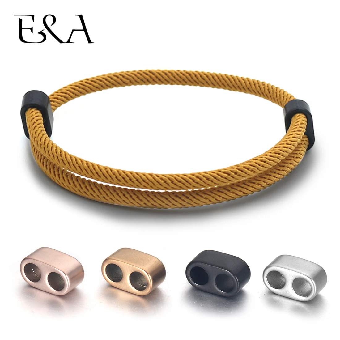 Top Trends: 2pieces Stainless Steel Gold End Caps Spacer Beads Connector Clasp For Adjustable Bracelet Milan Rope Jewelry Making Findings Shoppable Styles