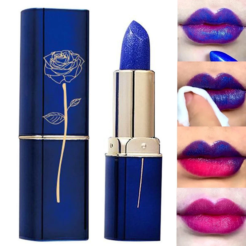 Top Trends: Blue Rose Lipstick Temperature Color Changing Lip Moisturizing Balm Female Makeup Sexy Lip Gloss Shiny Lipstick Shoppable Styles