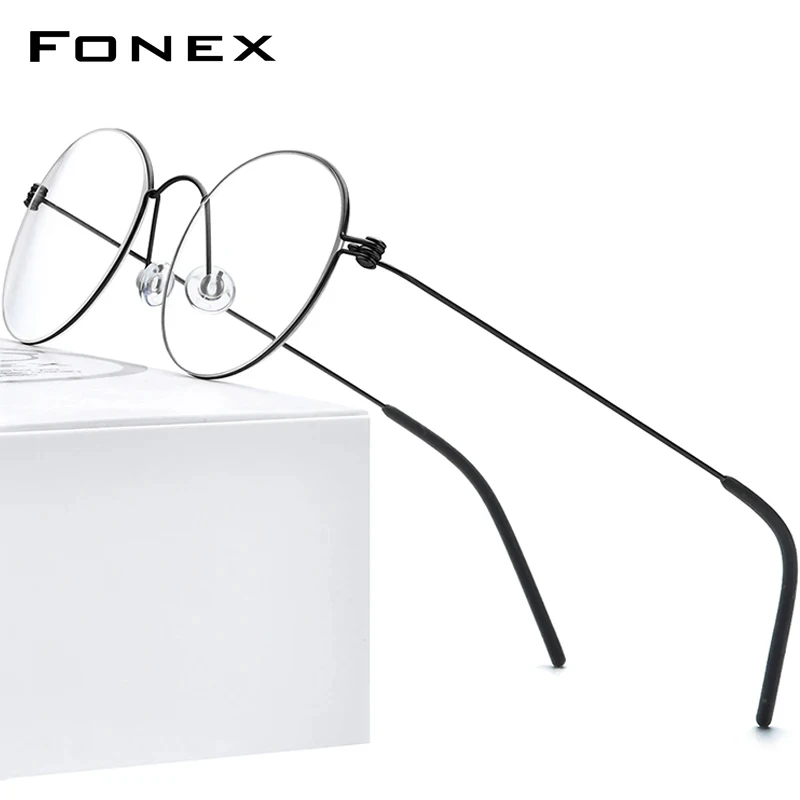 Top Trends: FONEX B Titanium Glasses Frame Women Prescription Eyeglasses Men New Korean Myopia Optical Frames Morten Screwless Eyewear 7510 Shoppable Styles