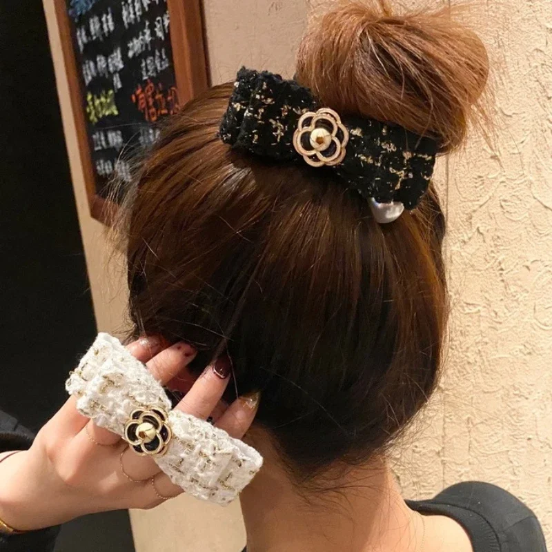 Top Trends: Korean New Hair Rope Camellia Flower Circle Ring High Elastic Large Intestine Band For Women Accessories Shoppable Styles