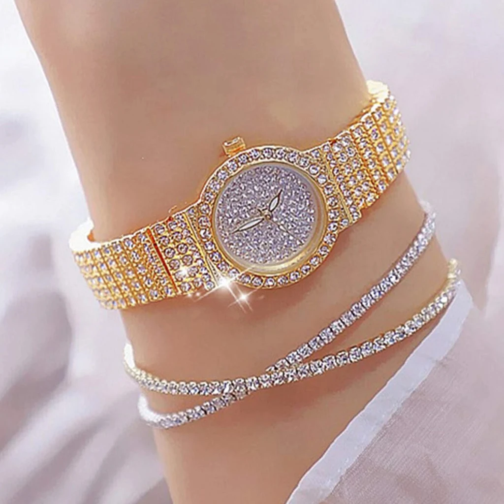 Top Trends: 3PCS Fashion Diamond Watch For Women Luxury Crystal Rose Gold Quartz Watch Wristwatch Analog Dress Female Clock Ladies Reloj Shoppable Styles