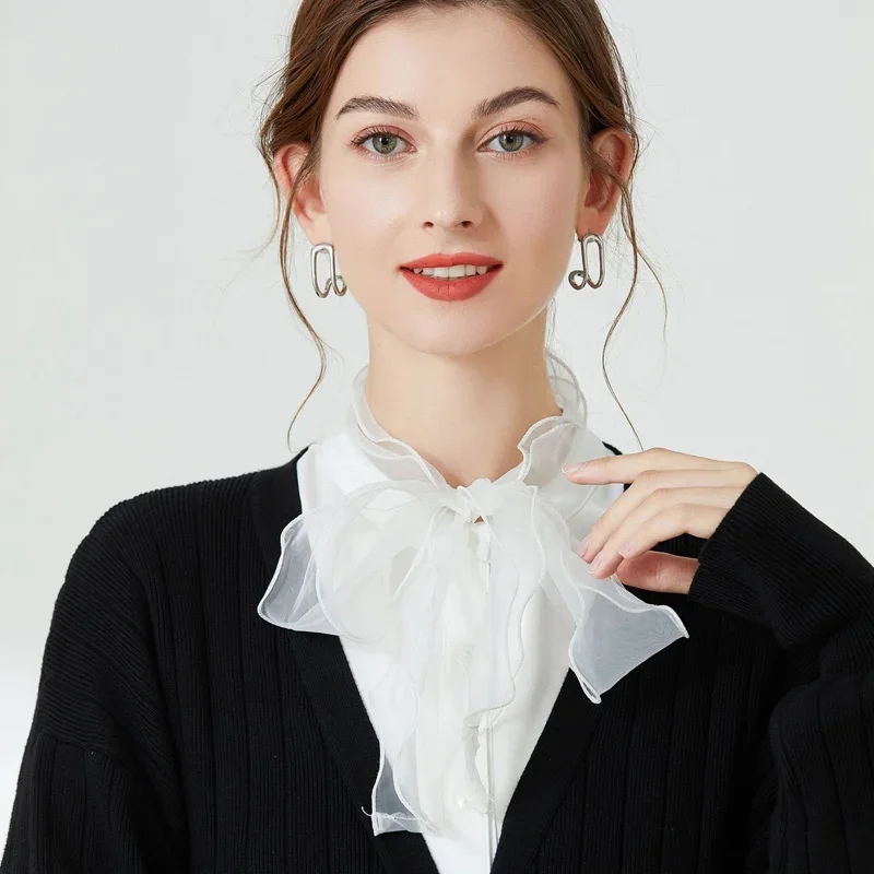 Top Trends: Women Fake Collar Flowers Detachable Collars Fashion Solid Collared Shirt Woman Lapel Blouse Clothes Formal Dress Shirt Shoppable Styles - Image 2