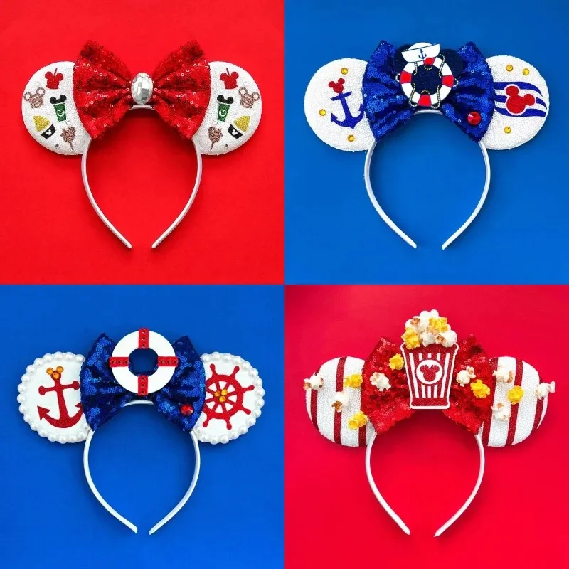 Top Trends: Cute Mickey Ears Headbands Girls Carnival Minnin Mouse Hairband For Women Sequins Bow Headwear Kids Disney Hair Accessories Gift Shoppable Styles - Image 3