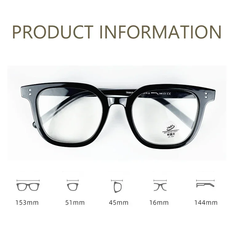 Top Trends: Optical Spectacle Short Sight Eyeglasses Retro Black Large Frame Myopia Glasses Trend Female Anti-Blue Light Near Sight Eyewear Shoppable Styles - Image 2