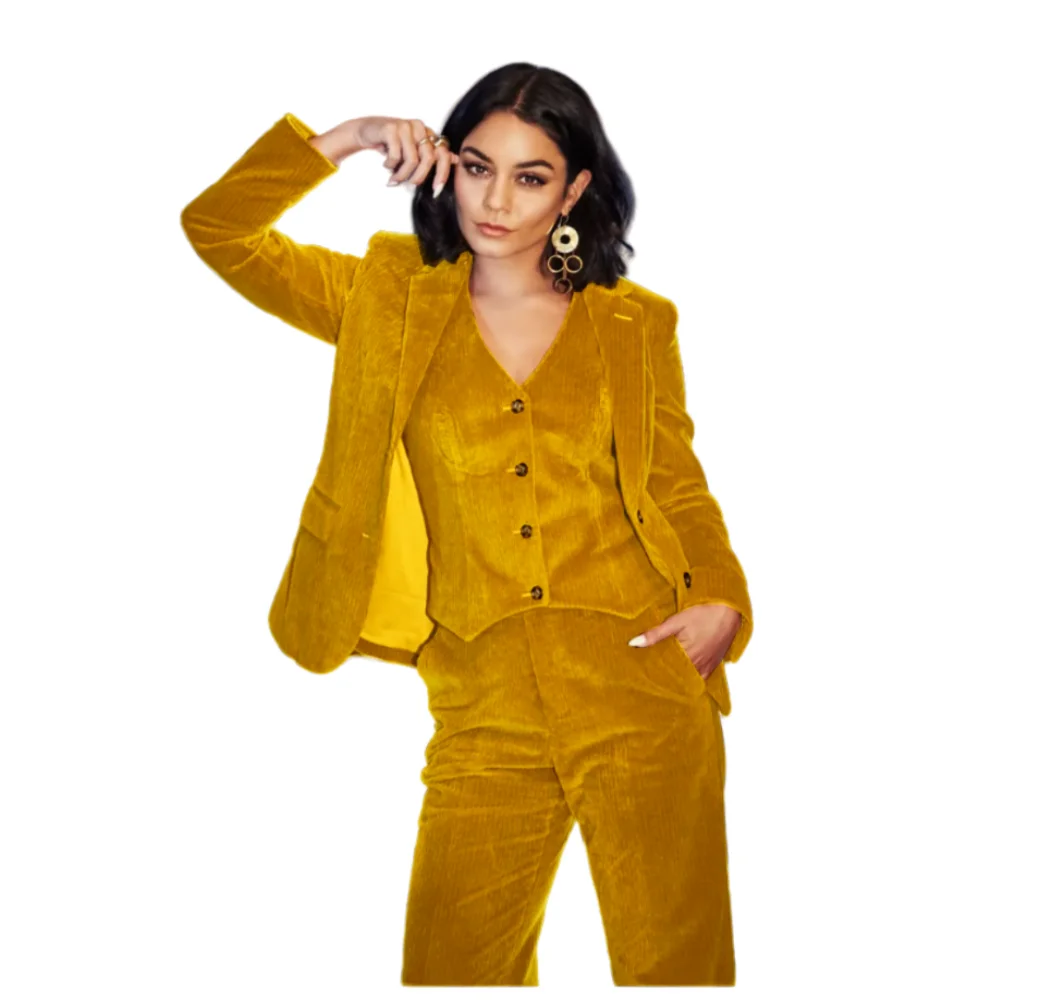 Top Trends: Women's Suit Corduroy 3-piece Suit (suit + Vest + Pants) Commuting Casual Elegant Women's Wear New In Matching Sets To Dress Shoppable Styles