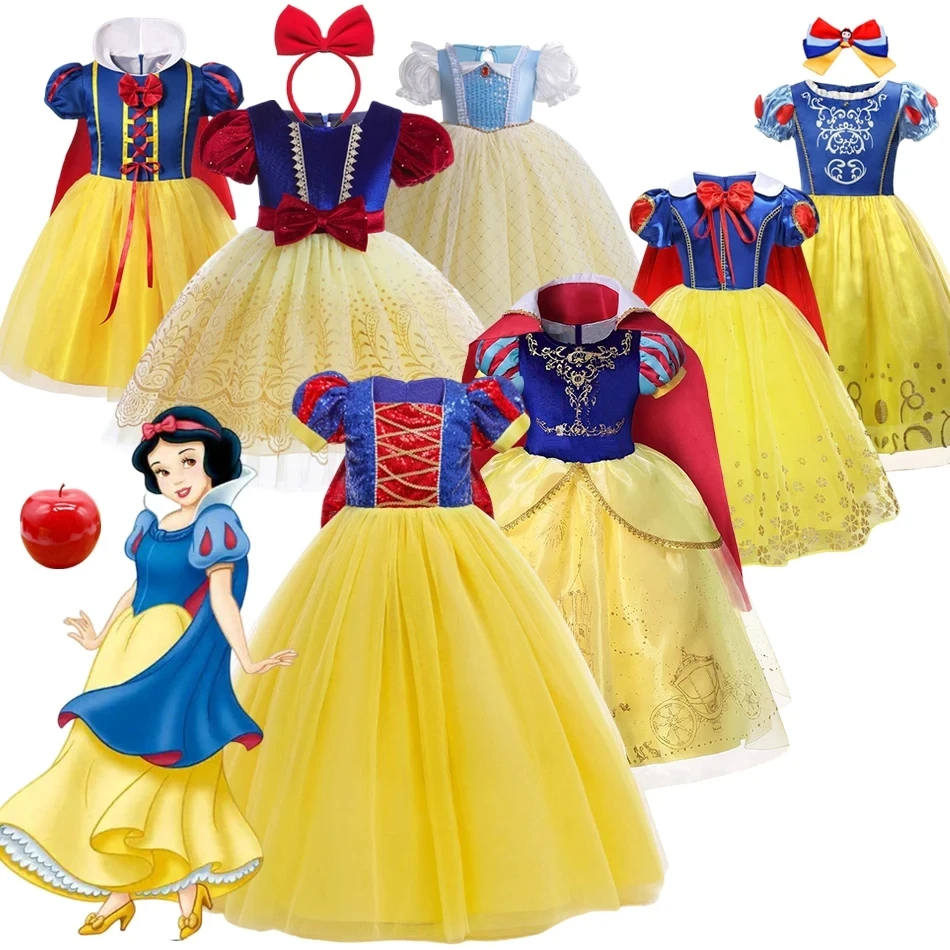 Top Trends: Disney Snow White Princess Girls Costume Fancy Dress Carnival Party Halloween Cosplay Costume Children Birthday Clothes Shoppable Styles