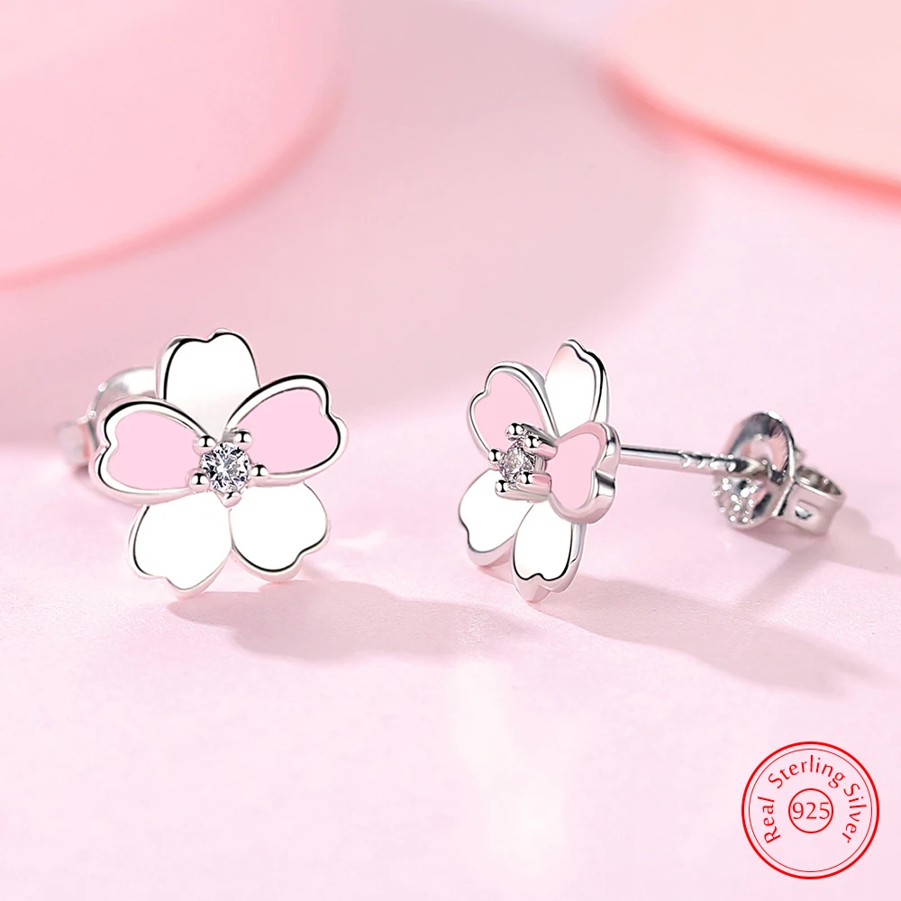 Top Trends: Pure 925 Sterling Silver Women's Gift New Fashion Crystal Jewelry Flower Stud Earrings XY0286 Shoppable Styles