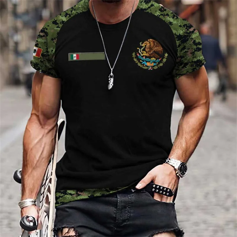 Top Trends: Mexican Flag Printed T-shirts Men's 3D Fashion Tops Casual Unisex Short Sleeved 2023 New Summer Street Oversized Men's Clothing Shoppable Styles