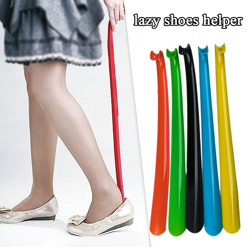 Top Trends: Long Shoehorn With Curved Hook Durable Lasting Portable Comfortable Slip Handle Shoes Lifter Pull 42cm Lazy People Wear Shoes Shoppable Styles