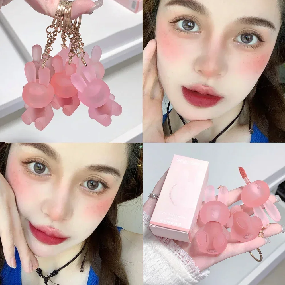 Top Trends: 6 Colors Cute Bear Keychain Matte Liquid Lipstick Waterproof Long Lasting Velvet Mate Nude Red Lip Gloss Lips Makeup Cosmetics Shoppable Styles