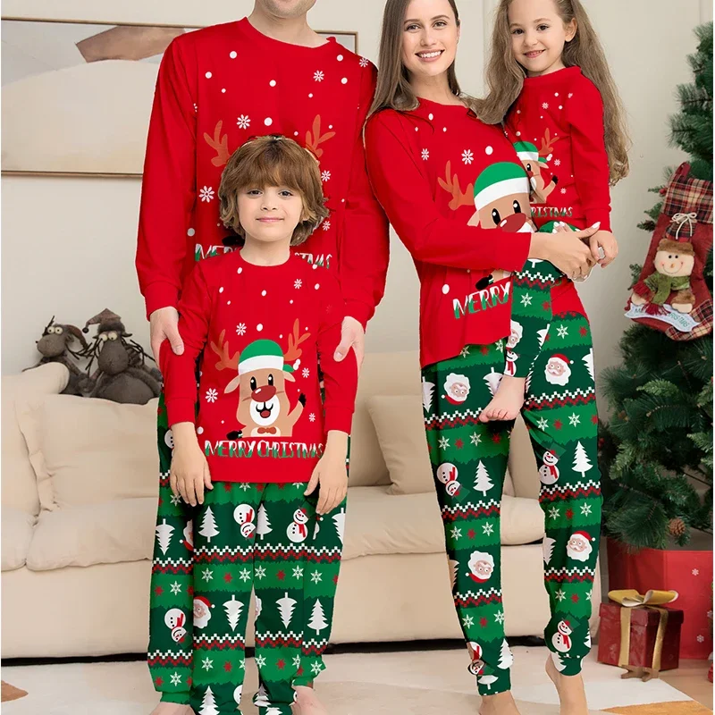 Top Trends: Christmas Pajamas Family Matching Outfits Mom Dad Kids 2 Piece Baby Romper Soft Sleepwear Xmas Family Look 2023 New Year Clothes Shoppable Styles