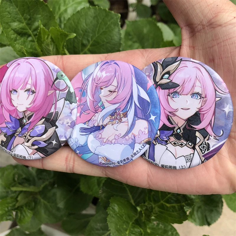 Top Trends: 5.8cm Game Honkai Impact 3 Elysia Cosplay Props Badge Pin PVC Brooch Accessories Xmas Gift Shoppable Styles