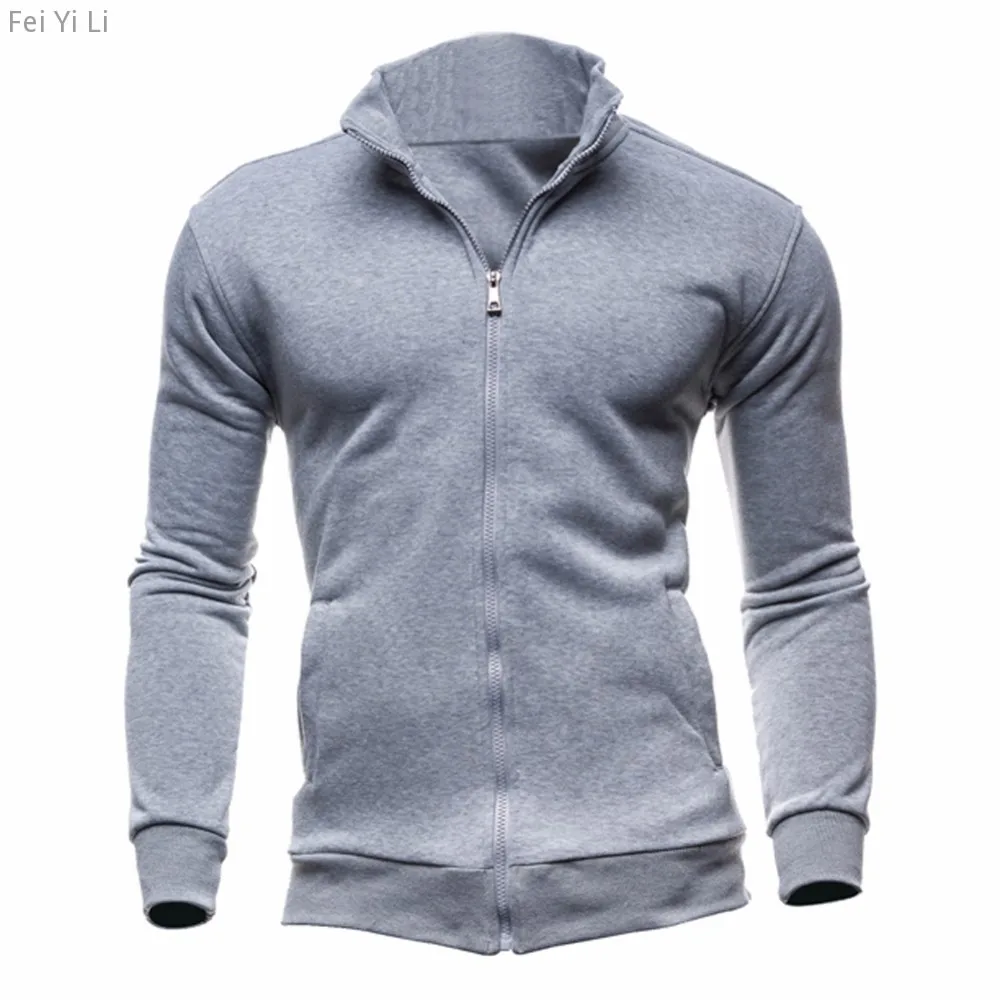 Top Trends: Zipper Stand Collar Coat Brand 2023 New Men&#039;s No Hoodies Sweatshirts Men Sweatshirts For Male No Hooded Sweatshirt Man Jacket Shoppable Styles