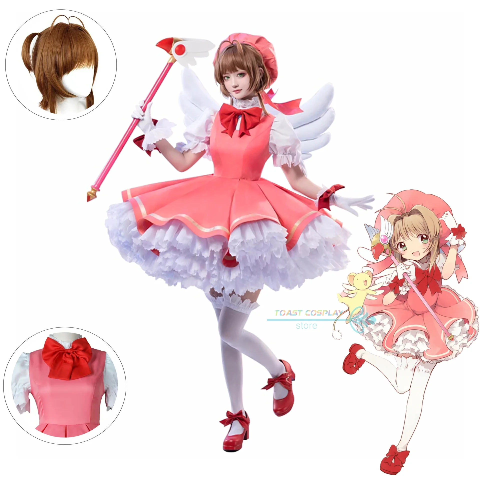 Top Trends: Sakura Cosplay Anime Sakura Cardcaptors Cosplay Costume Sakura Card Captor Role Play Uniform Halloween Party Costume For Women Shoppable Styles