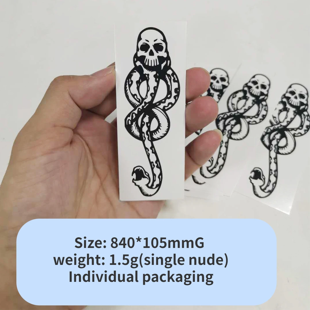 Top Trends: 5PCS / 10PCS / 20PCS Death Eaters Dark Mark Temporary Tattoos Black Cartoon Skeleton Snake Body Art Waterproof Fake Tatoo Sticker Shoppable Styles