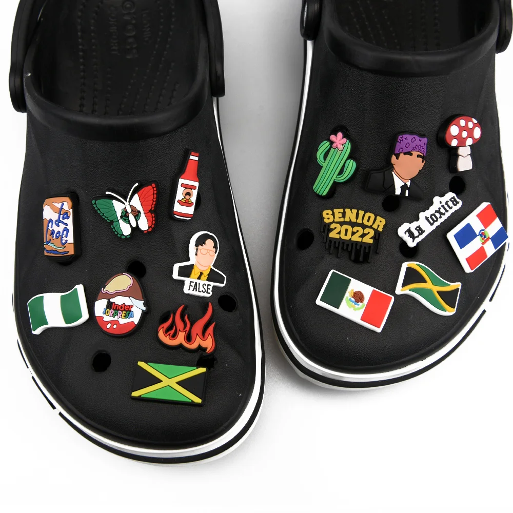 Top Trends: Hot Selling Mexican Women Shoes Decorations Jamaica Mexico Flag Croc Shoe Charms Burger Drink Snake Food Bracelet Accessories Shoppable Styles