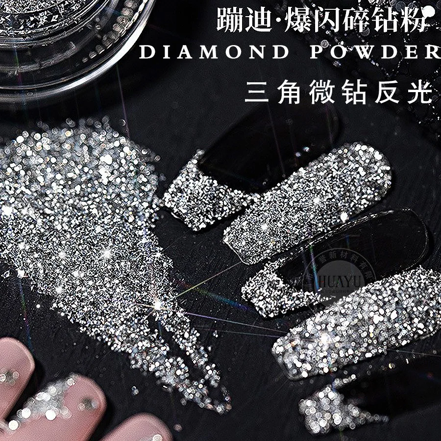 Top Trends: 1box Reflective Diamond Glitter Powder Holographic Sparkling Crystal Rhinestones Sequins Chrome Gel Polish Pigment Dust Manicure Shoppable Styles