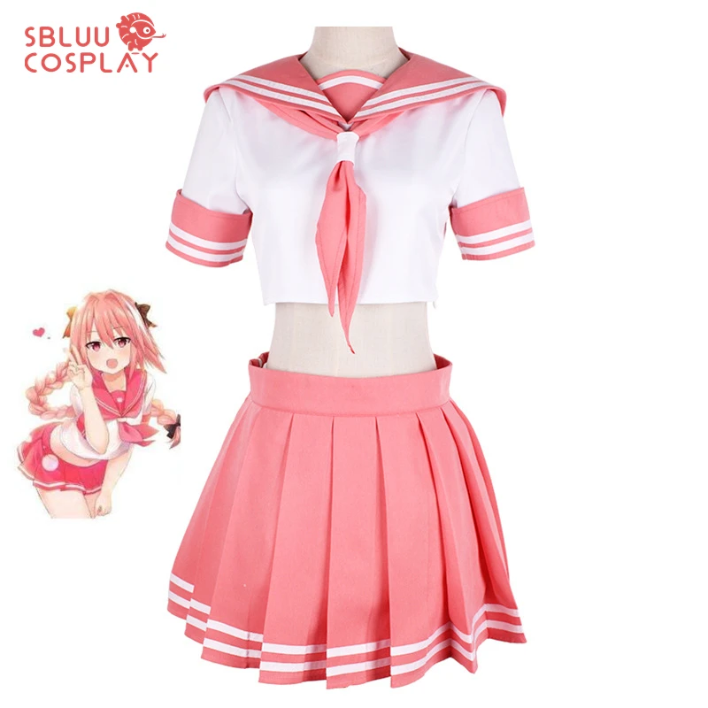 Top Trends: SBluuCosplay Fate Apocrypha Rider Astolfo Cosplay For Men JK School Uniform Sailor Suit Women Outfit Anime Halloween Costume Shoppable Styles