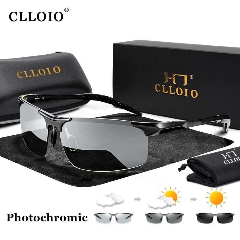 Top Trends: CLLOIO Aluminum Photochromic Sunglasses Men Polarized Day Night Driving Chameleon Glasses Anti-Glare Change Color Sun Glasses UV Shoppable Styles