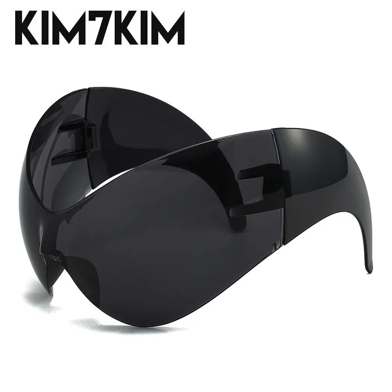 Top Trends: Oversized Sports Y2k Sunglasses Women 2000&#039;s Wrap Around Shield Goggle Men 2024 Luxury Brand Trends Punk Sun Glasses Male Oculos Shoppable Styles