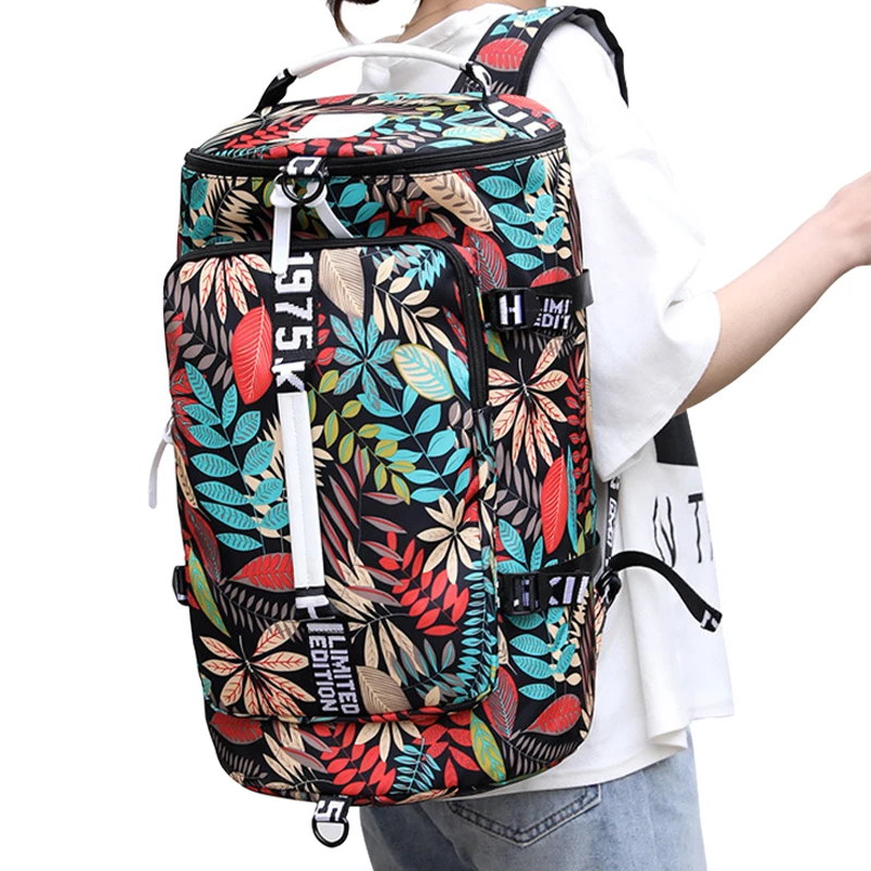 Top Trends: TINYAT Print Leaf Women's Travel Bag Weekend Travel Backpack Ladies Sports Large Capacity Luggage Bags Multifunction Crossbody Shoppable Styles