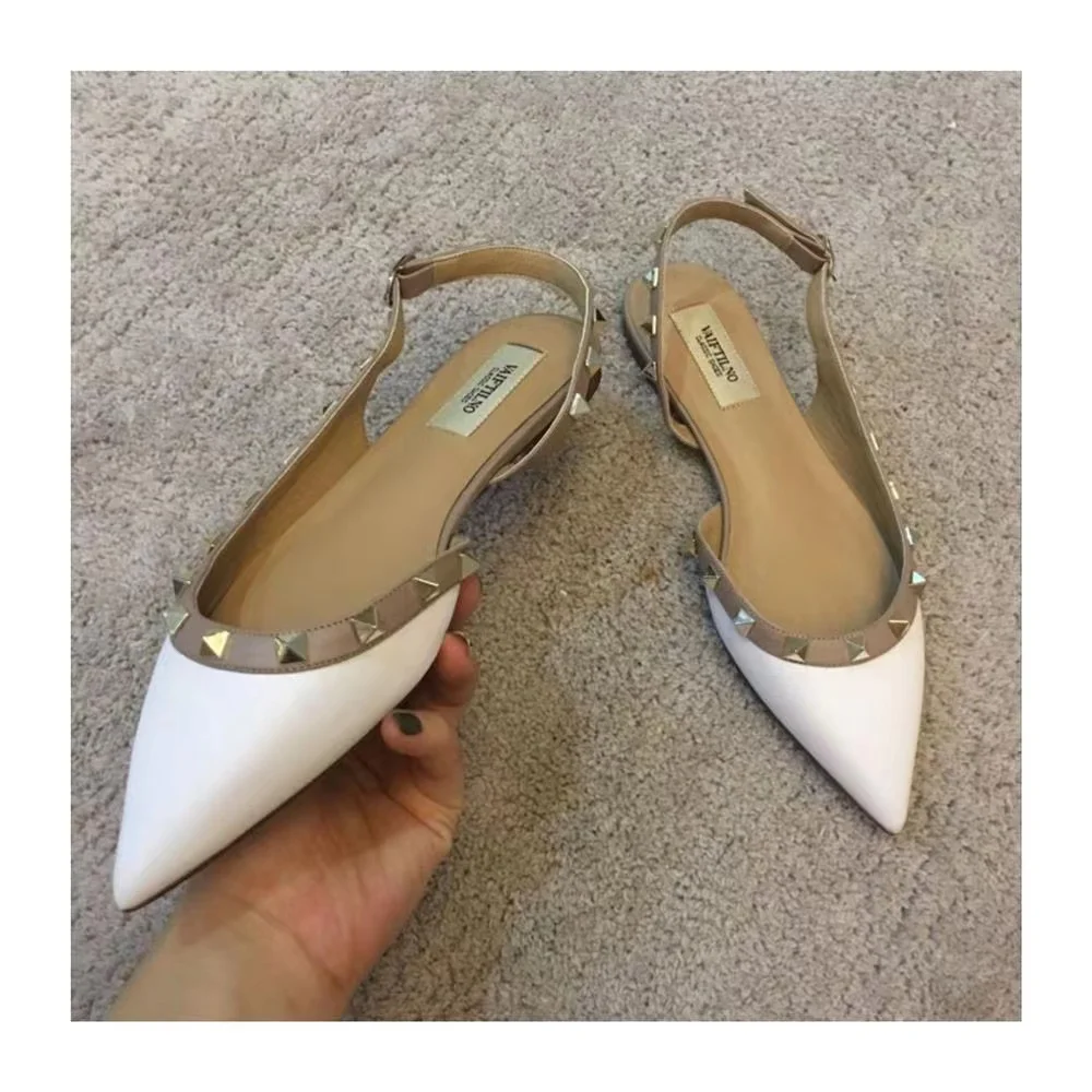 Top Trends: Women's Low Heels Slingback Shoes Woman Spring Summer Flats Elegant Party Sandals Sexy Rivet Dress Loafers Luxury Urban Trendyol Shoppable Styles - Image 5